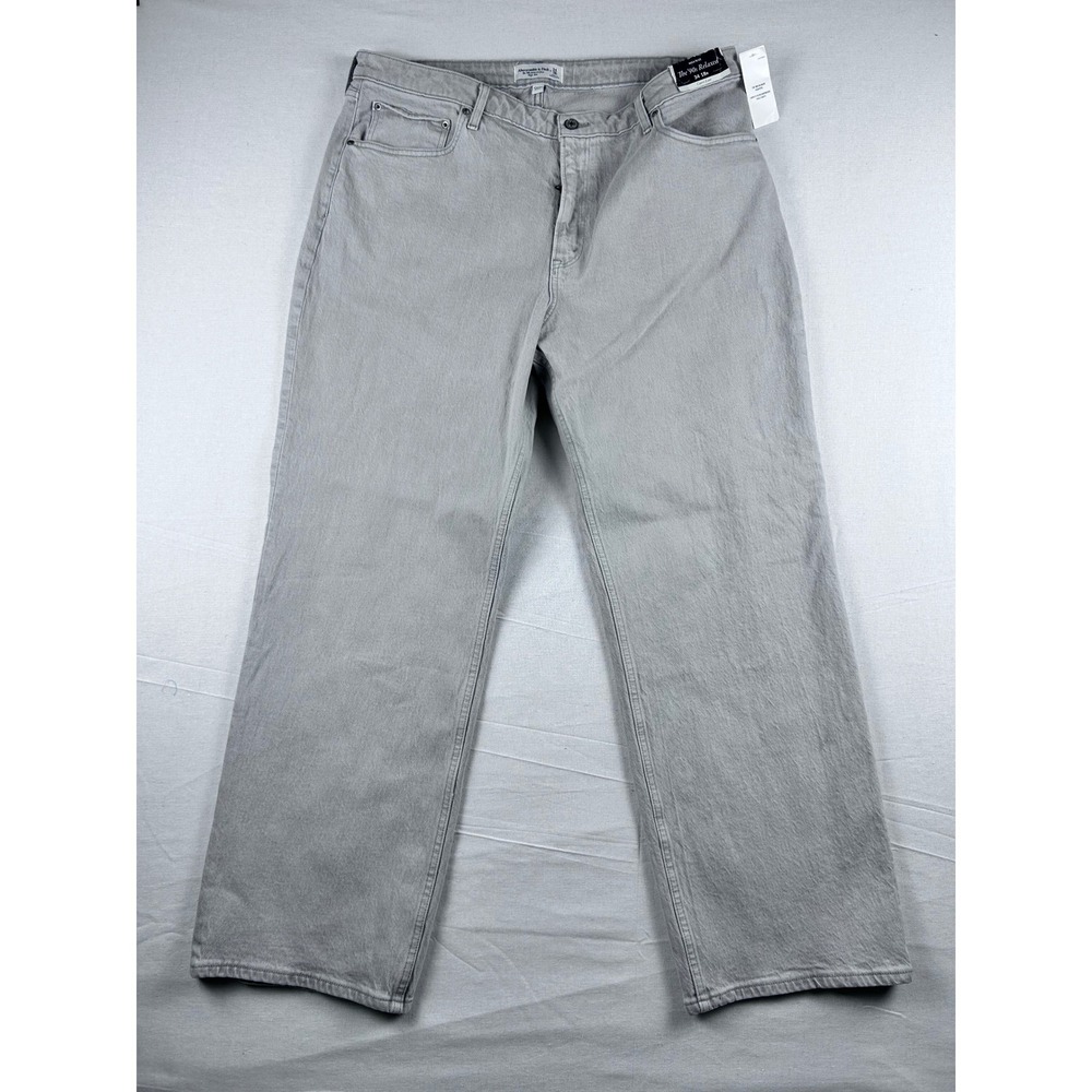 Abercrombie & Fitch Curve Love The 90s Relaxed Jean High Rise‎ Grey 34 18R